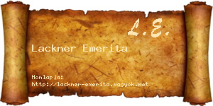 Lackner Emerita névjegykártya